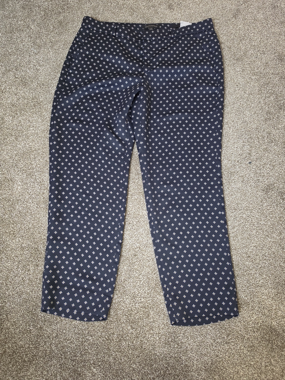 Women's Navy Printed Stretch Pants